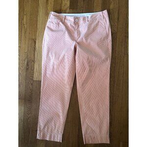 Paper Boy Anthropologie Womens Size 10 Orange White Pin Stripe Pants